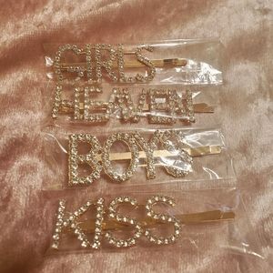 Worded Bobby Pins, Pack of 4